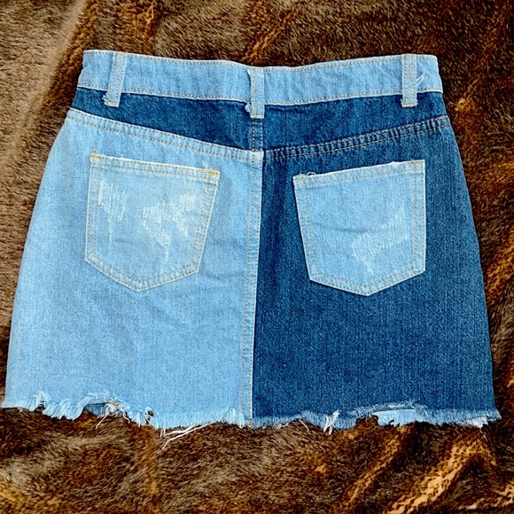 Sunset+Spring Patchwork Denim Mini Skirt - Picture 9 of 13